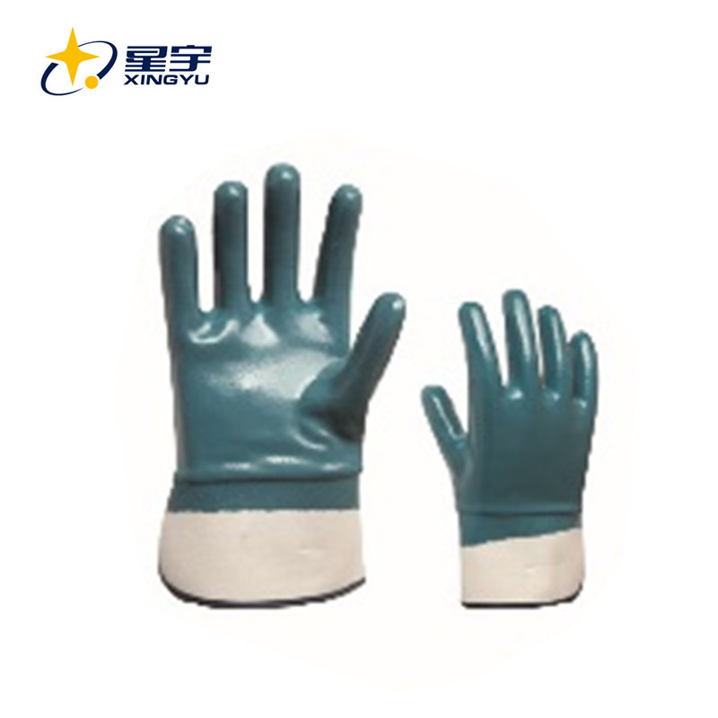 100% COTTON JERSEY，NITRILE FULLY COATED ,SAFETY CUFF 